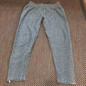 PACT Joggers Organic Cotton Ankle Zip Sweatpants Dark Blue/Heather Gray size M